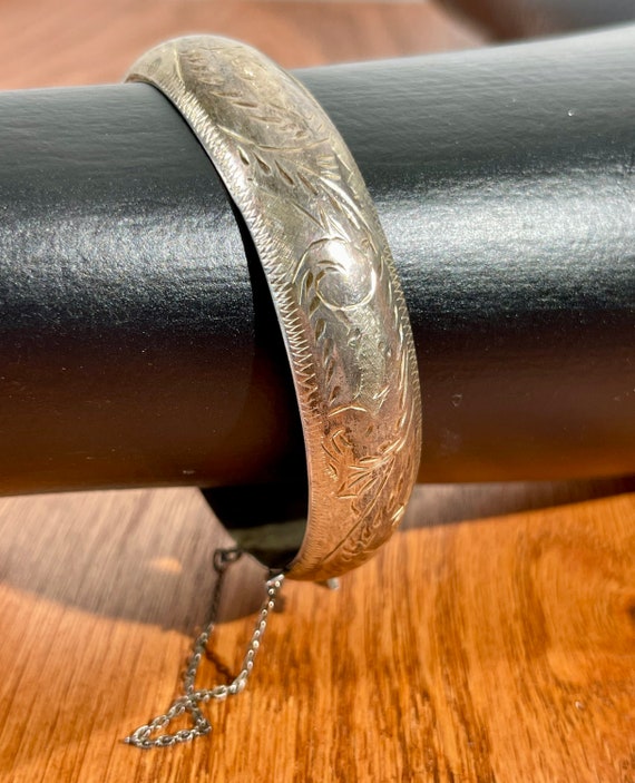 Sterling Silver Bangle Bracelet - Mid-Century Cla… - image 6