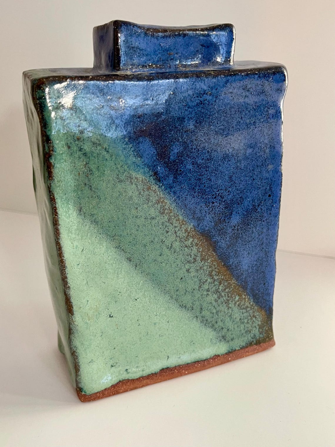 Minimal Rectangular Vase - Studio Pottery Vase With Embossed Spirals ...