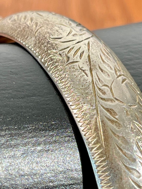 Sterling Silver Bangle Bracelet - Mid-Century Cla… - image 4