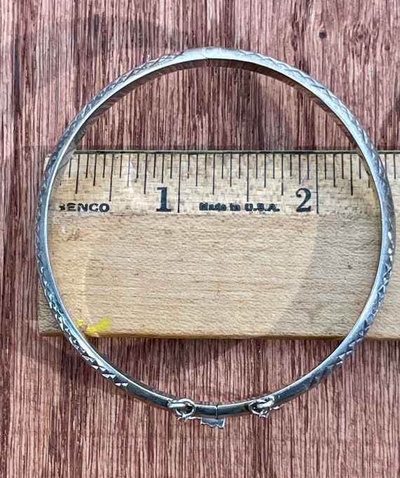 Sterling Silver Bangle Bracelet - Mid-Century Cla… - image 6