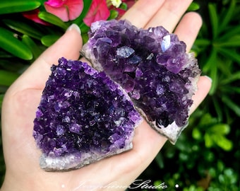 80g- 100g Cluster Specimens, Amethyst Crystal Quartz Cluster, Geode Slice Cluster, Healing Protection Calming Balance Home Decor Ornament