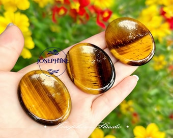 Tiger Eye Worry Stone, Palm Stone, Smooth Polished Worry Stone, Gemstone Pocket Stone, Natural Crystal Tiger's Eye Stone Gifts Collection