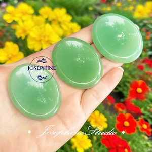 Piedra de preocupación de aventurina verde, piedra de palma, piedra de preocupación pulida y lisa, piedra de bolsillo de piedra preciosa, colección de regalos de cristal verde natural, decoración