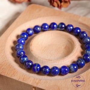 Bracciale in lapislazzuli naturale per uomo e donna, braccialetto dell&#39;amicizia con pietre preziose curative in cristallo blu, regalo per lei, regalo per lui, misura: 7-8 pollici