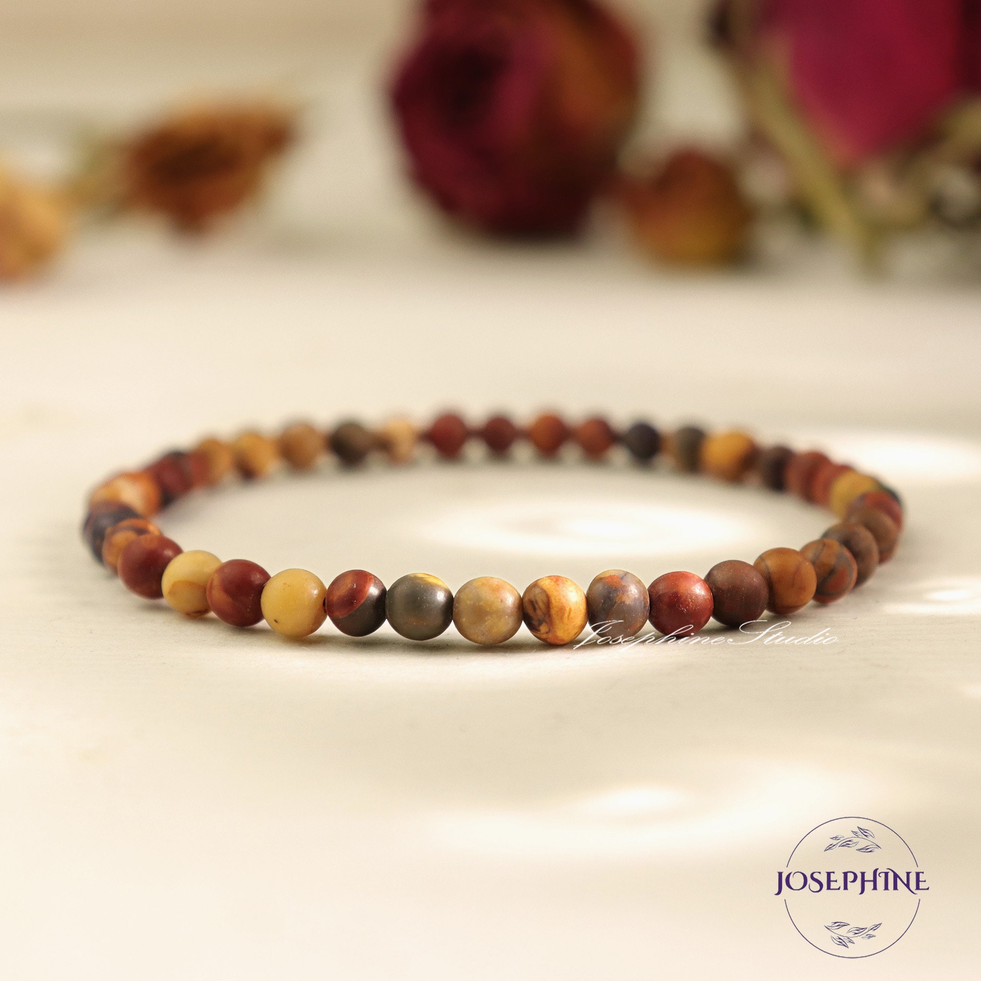 Buy Reiki Crystal Products Picasso Jasper Bracelet Round Bead 8 Mm Bracelet For Reiki Healing Stones Online At Best Prices In India - Foto 3