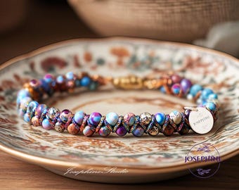 Bracelet Bone - Braccialetto Artigianale con Onice e Teschietti