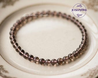スモーキークォーツ ビーズブレスレット スモーキークォーツビーズブレスレット AAA+ 4 mm - Etsy 日本
