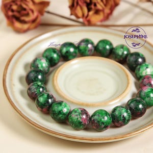 Ruby Zoisite Bracelet, 8mm Beaded Stretch Bracelet, Healing Protection Balance Meditation Spiritual Bracelet, Women Bracelet Gifts