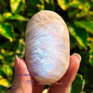 Moonstone Cabochon / 2&quot; - 3&quot; Moonstone Palm Large Stone / Moonstone Tumbled Stone Pocket Stone / Worry Stone / Crystal Collection Gift