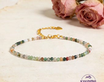 Minimalist Dainty Women Bracelet, Ocean Jasper Gemstone Bead Bracelet, Healing Inner Peace Bracelet, Christmas gift, Birthday gift for women