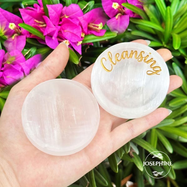 Polished Engraved Selenite Bowl, Polished Selenite Dish, Charging, Crown Chakra Crystals, Selenite Charging Bowl, Offering Bowl