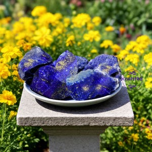 Raw Rough Lapis Lazuli Stone, 1.5"-2" Lapis Lazuli Large Chunks, Healing Energy Crystal Mineral Rocks for Meditation Chakra Reiki Yoga, Gift