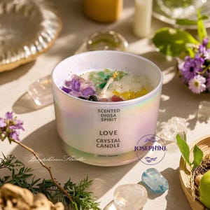 Crystals & Herbs Tealight Candles - Soy Candles - Aromatherapy Candles - Scented Soy Tealights - Crystal Candles