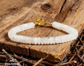 Bracelet en QUARTZ TRANSPARENT fait main avec pochette cadeau et carte cristal Pierres précieuses 8 mm - France