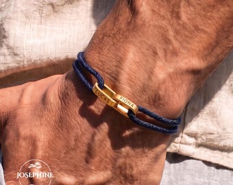 Personalized Custom Engraved Paracord Bracelet for Men Women, Name Initial Date Engrave, 5.5in ~ 10in Adjustable Cord