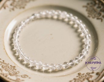 Clear Quartz Bracelet, AA+ Grade Clarity Quartz Bracelets, 4mm Clear Quartz Bracelet, Quartz bracelet, Healing Crystal Gemstone Bracelet