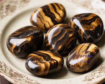 Natural Tiger Eye Tumbled Stone, Crystal Tiger's Eye tumbled gemstone Meditation stone, Polished Tiger Eye Palm Pocket Stone, Crystal Gift