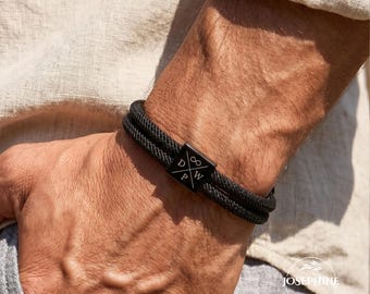 Personalized Adjustable Sliding Knot Bracelet for Dad, Individual Engraving Bracelet, Couple Bracelet, Personalized, Initials, Father's Day