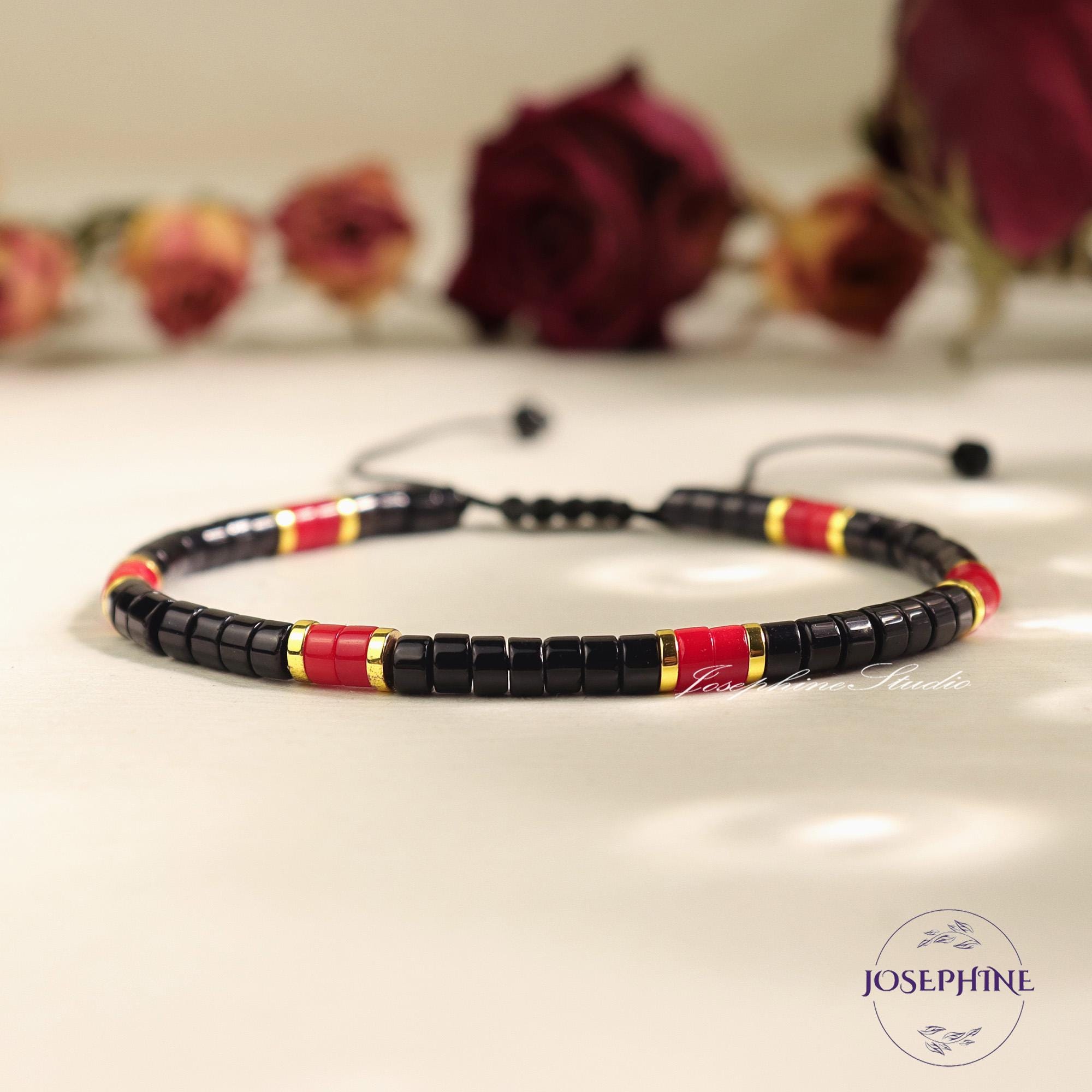 Bracciale In Onice Rosso 10 Mm - Pietra Naturale Agata, Gioiello Per Chakra, Lunghezza 16,5 Cm, Con Perlina In Argento 925, Regalo - 2
