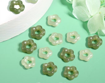 Genuine Green Jade Pendant, Flower Floral Shape Green Light Green Pendant, DIY Pendant Necklace Jewelry, Mother&#39;s Day gift