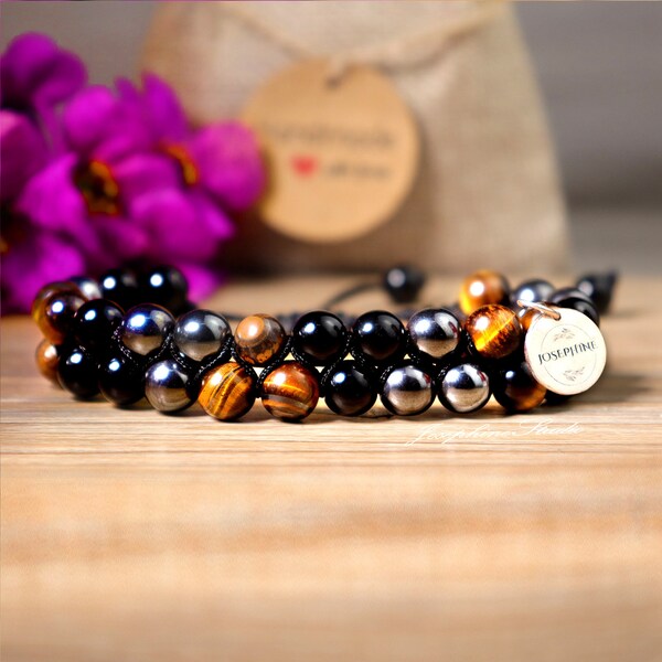 Charm Bracelet Natural Stone Beads 6/8/10mm Volcanic Lava Tiger Eye Charm Bracelet Natural Stone Beads 6/8/10mm Volcanic Lava Tiger Eye