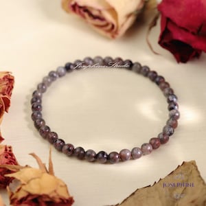 Natural Yooperlite 4mm Beads Bracelet | UV Reactive Flame Gemstone