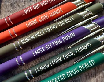 Bolígrafos de ENFERMERA, bolígrafos de los días de la semana, bolígrafos atrevidos, bolígrafos divertidos para enfermeras, bolígrafos divertidos para el trabajo, regalo para compañeros de trabajo, CNA