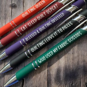 QUILTEN-pennenset, grappig cadeau voor quilter, QUILTEN, quiltpennen, quiltpennen, QUILTER, grappige quiltpennen, quilter, quilter grappige humor