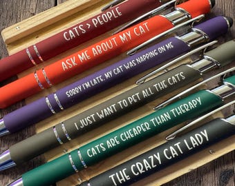 Cat Word Pens, Funny Cat Lady Gifts