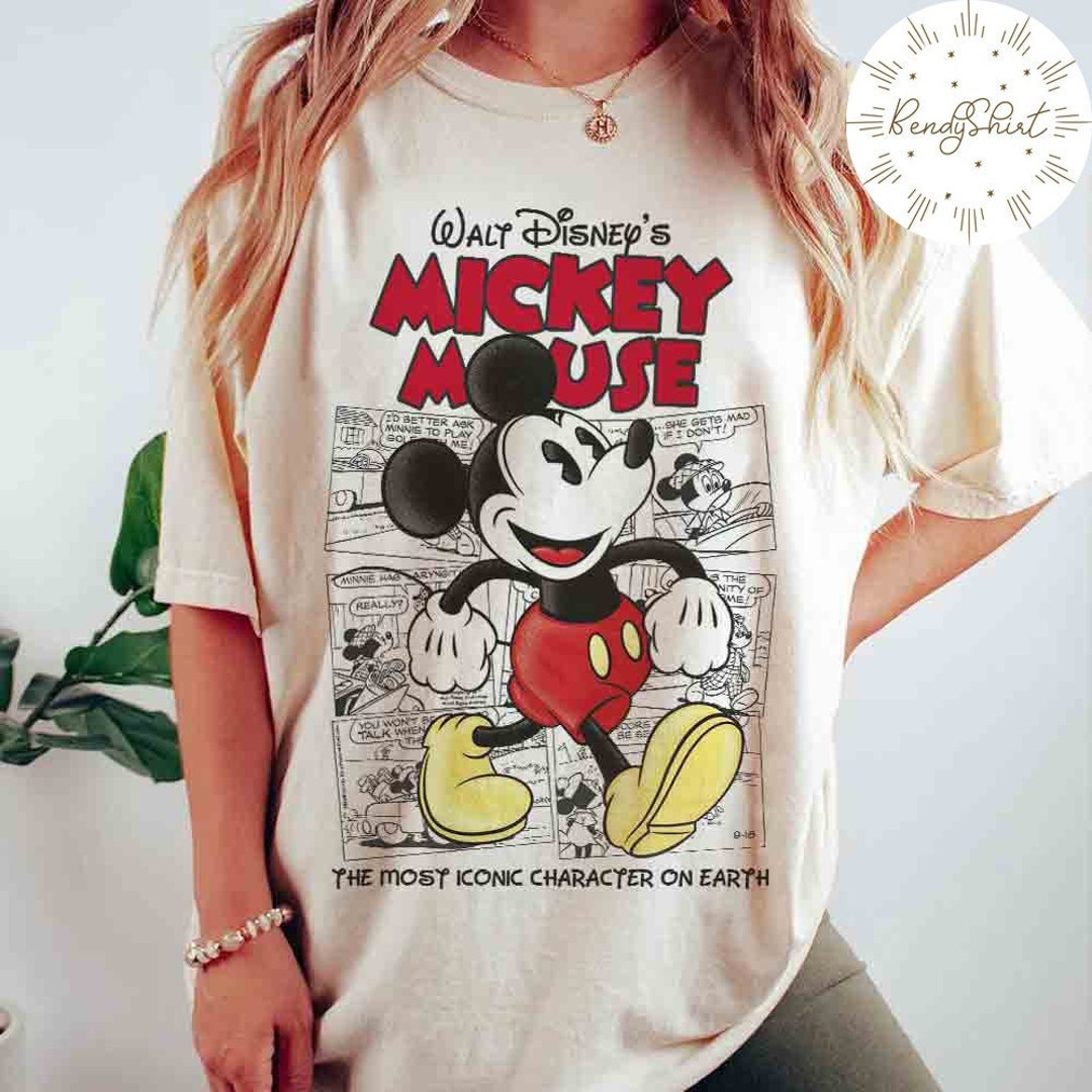 Vintage Walt Disney's Mickey Mouse Shirt Retro Mickey Etsy