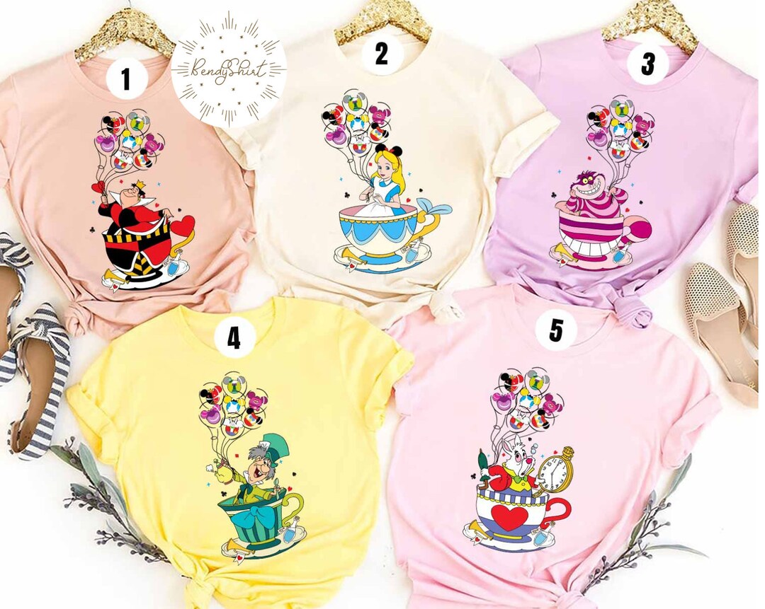 Alice in Wonderland Tea Cup Shirt Disney Alice Shirt Mickey Etsy