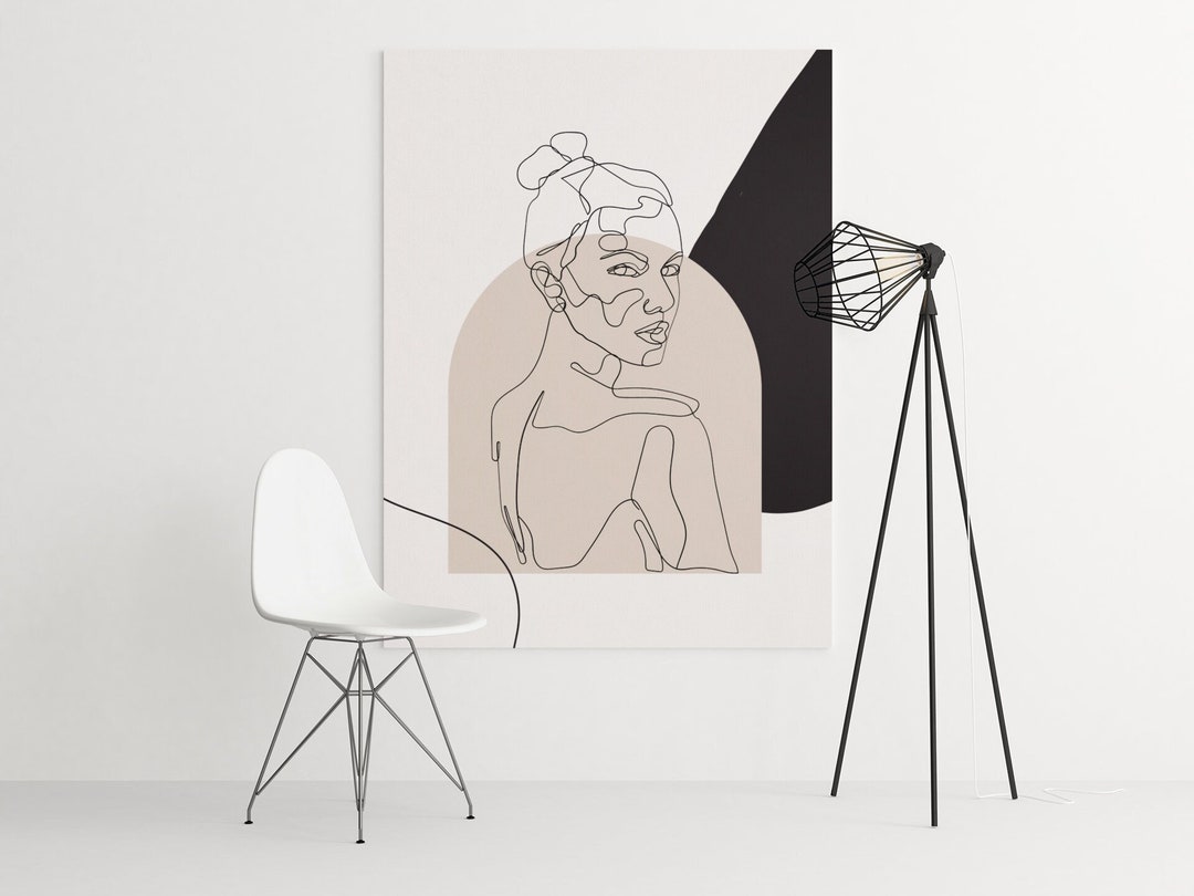 Female Line Art Print Wall Decor, Women Line Drawing, Minimalist Woman ...