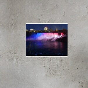 Night Landscape, Niagara Falls Illustration, Niagara Waterfall, Niagara Falls Canada Poster, Waterfall Artwork, Waterfall Illustration