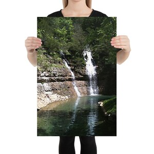 Waterfall Artwork, Natural Waterfall Illustration, River Rocks Art, Forest Wall Decor, Outdoor Waterfall Art, Love Water Artwork