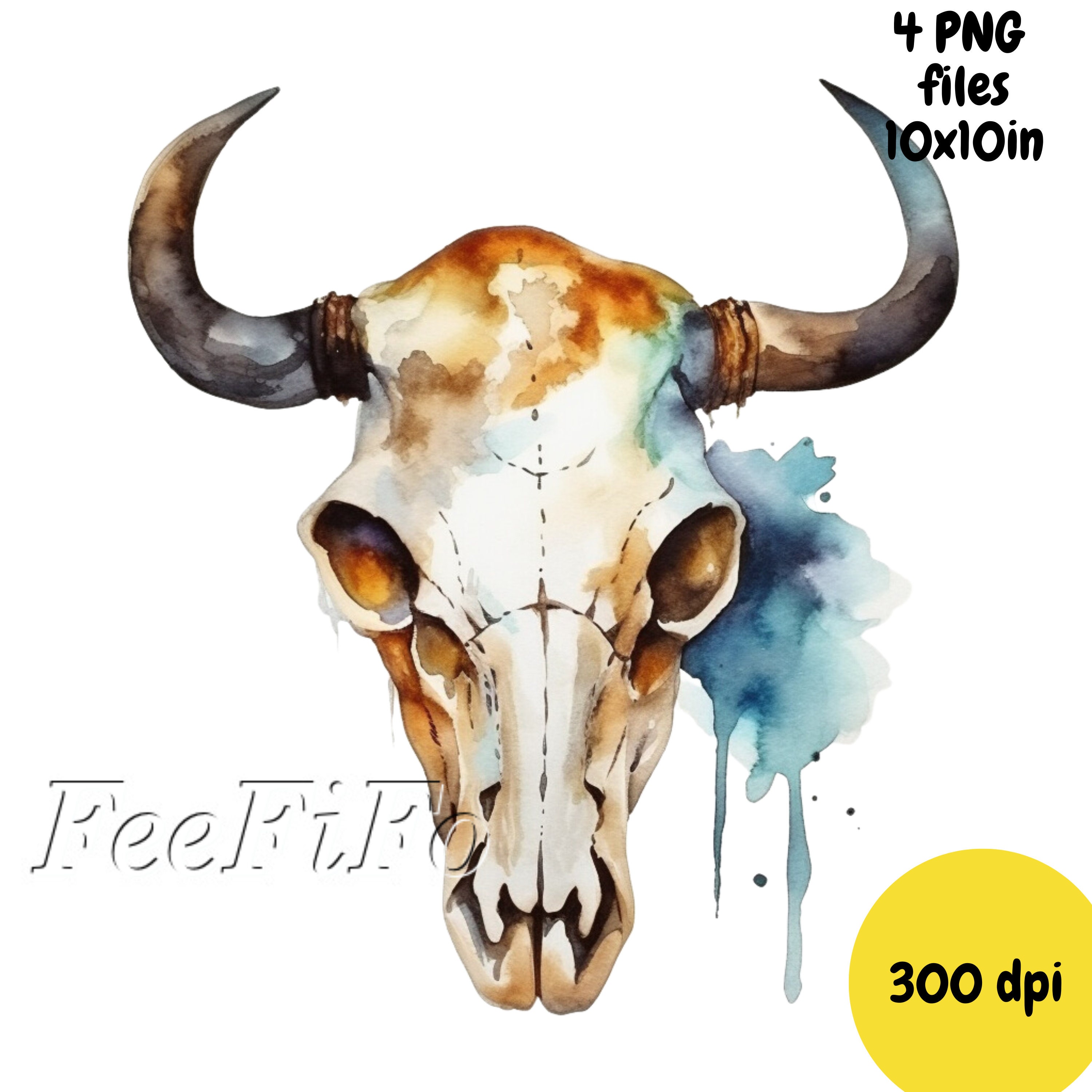 Cow Skull Clipart 300 DPI Pngs Rustic Art Instant Digital - Etsy