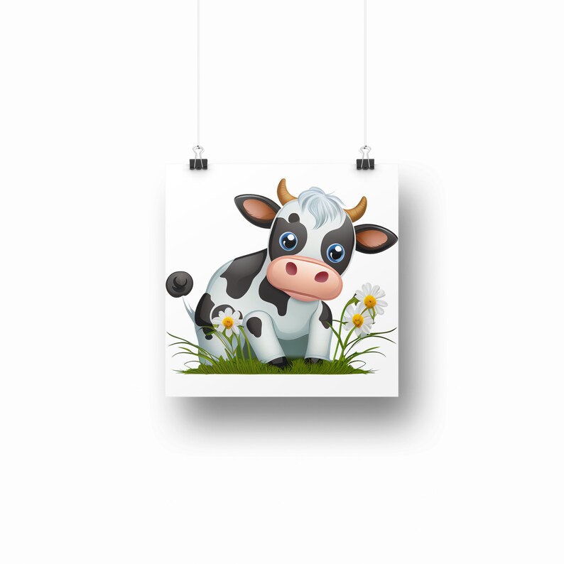 Baby Cow Wall Art Digital Download Farm Animal Nursery Decor Etsy
