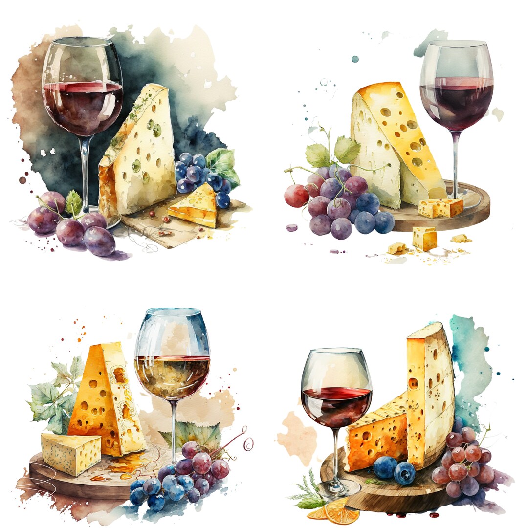 Wine and Cheese Art Print, Wine and Cheese Print,wine and Cheese