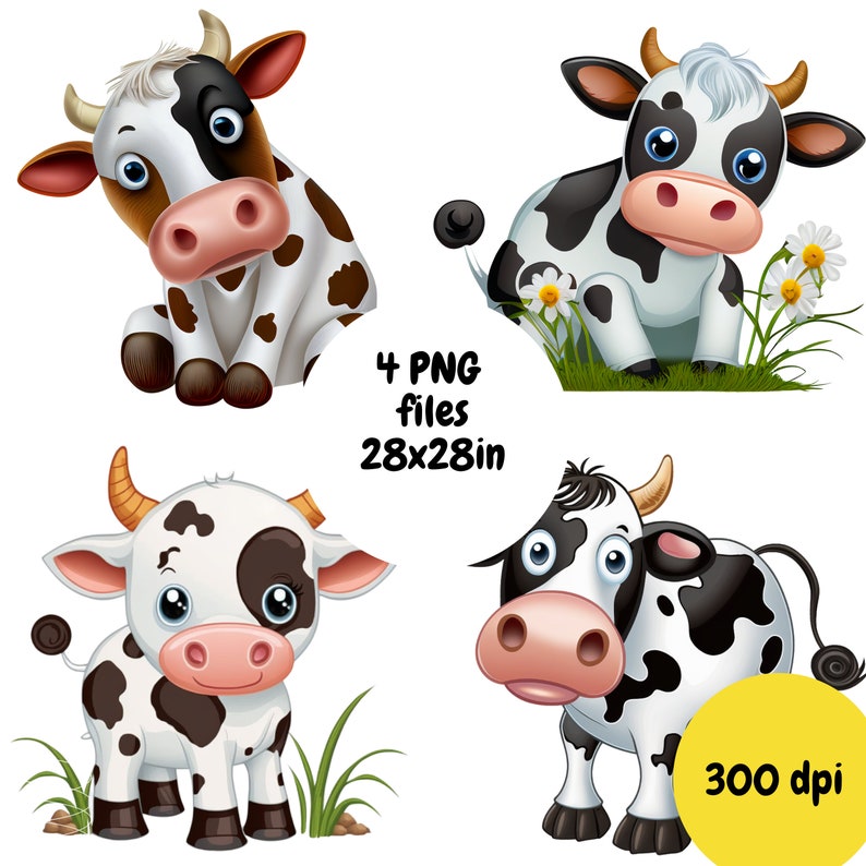 Baby Cow Wall Art Digital Download Farm Animal Nursery Decor Etsy