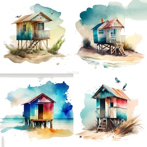 Beach Hut Clipart, Summer Sea Boat Sublimation, PNG