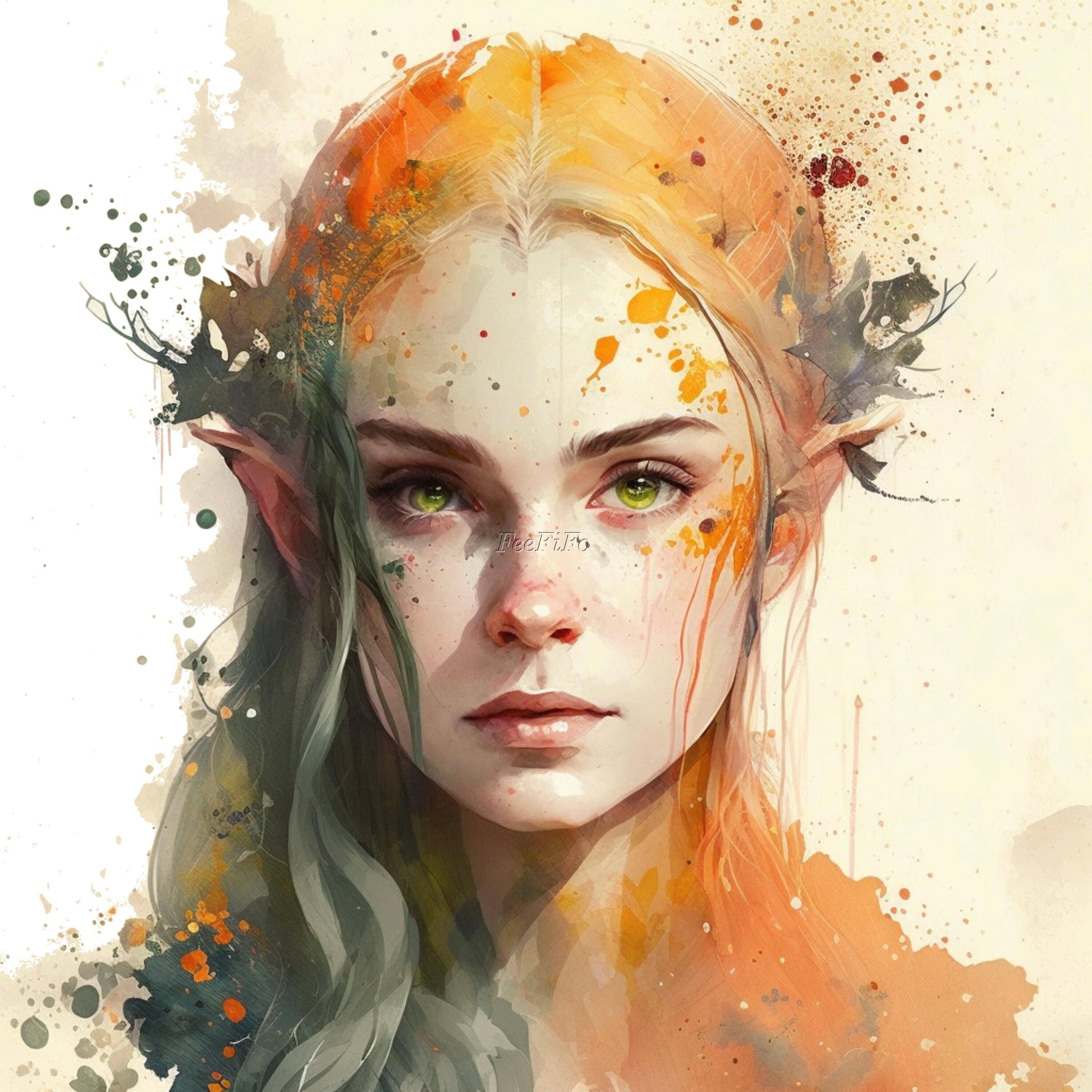 Fantasy Elf Printable Artwork Watercolor Digital Painting - Etsy Australia