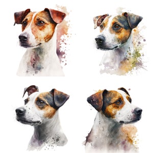 Jack Russel Art Print, Jack Russel Watercolor Clipart, Cute Dog Nursery Decor Wall Art, Watercolor dog clipart, Jack Russel Digital Art