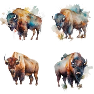 Plains Ghost Bison Art Painting Print Sumi Ink Totem Buffalo Art Wall Art  Picture Native American Gift Wall Art Watercolor 