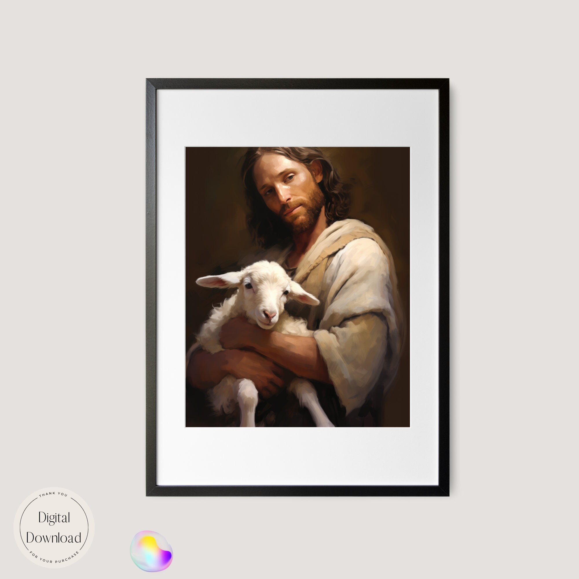 Jesus Christ & the Lamb Religious Printable Art 101 Instant Download ...