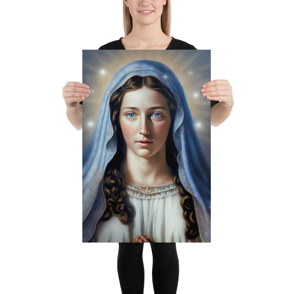Our Lady of the Rosary Portrait Religious Art Catholic Wall Decor ...