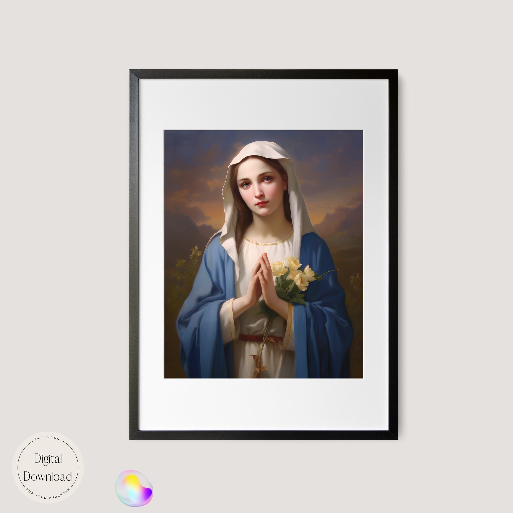 Mother Mary Religious Printable Art 566 Instant Download Our Lady of ...