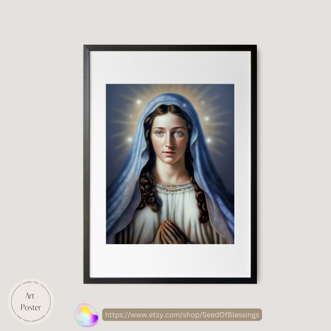 Our Lady of the Rosary Portrait Religious Art Catholic Wall Decor ...