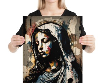 Lady of Grace: Mother Mary Portrait | Art Poster