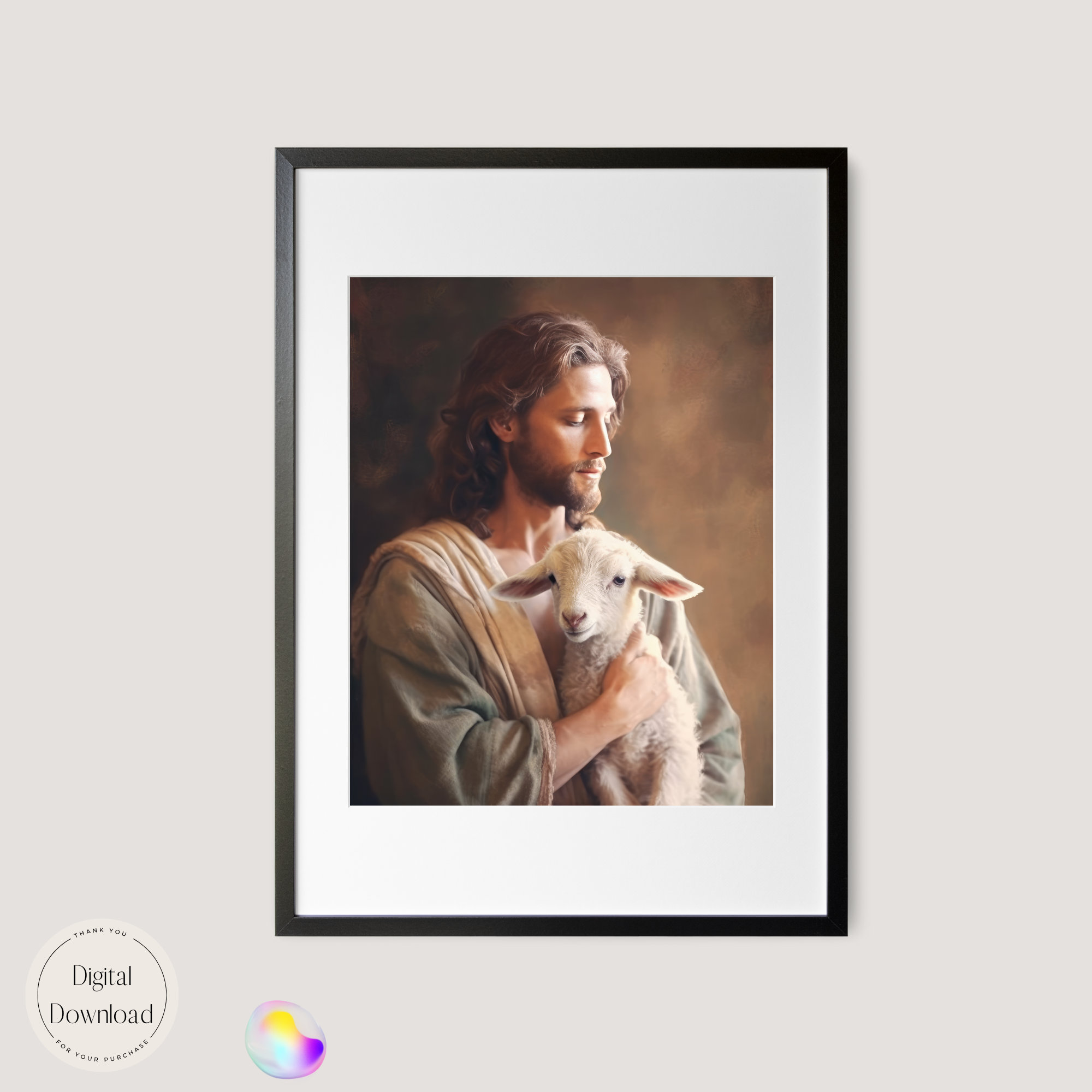 Jesus Christ & the Lamb Religious Printable Art 217 | Instant Download ...