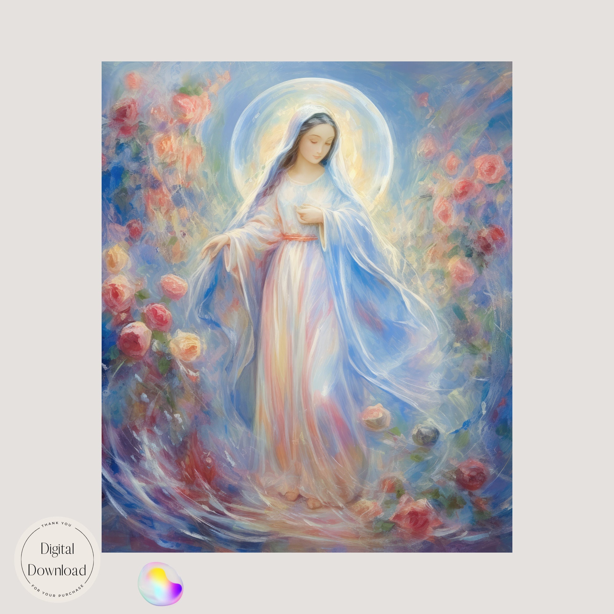 Mother Mary Religious Printable Art 500 Instant Download Devotion in ...