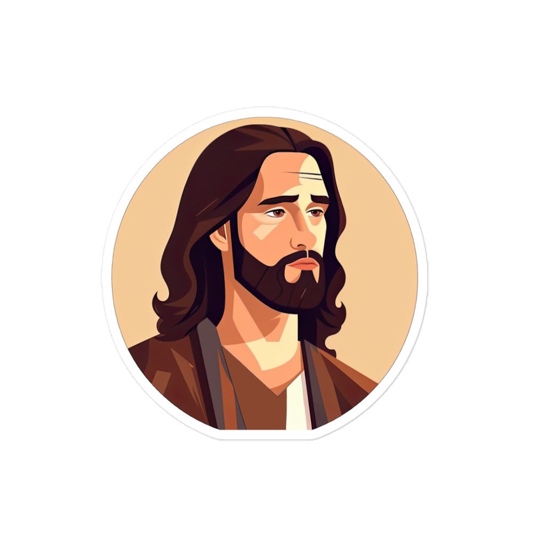 Jesus Christ Sticker for Laptop Customization Cute Jesus Sticker Cartoon Jesus Sticker Kisscut